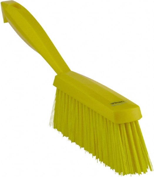 Vikan - 14" OAL, Polyester Staple Set Bench Brush - 2" Bristle Length, 6-3/8" Long Head, Yellow - Exact Tooling