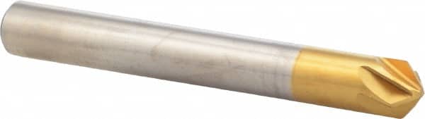 M.A. Ford - 1/4" Head Diam, 1/4" Shank Diam, 6 Flute 100° High Speed Steel Countersink - Exact Tooling