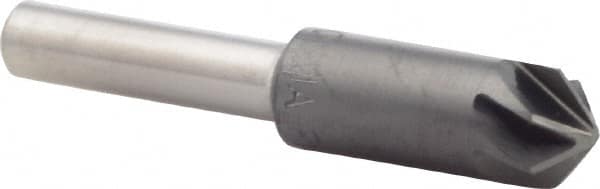 M.A. Ford - 3/8" Head Diam, 1/4" Shank Diam, 6 Flute 100° High Speed Steel Countersink - ALtima Blaze Finish, 2" OAL - Exact Tooling