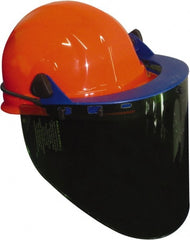 PRO-SAFE - Nylon Orange Ratchet Adjustment, Face Shield & Headgear Set - 20" Wide x 10" High x 0.06" Thick, Anti-Fog, Green Window - Exact Tooling