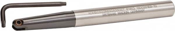 Kennametal - 1/2" Cut Diam, 5/8" Shank Diam, 6.3" OAL, Indexable Ball Nose End Mill - Exact Tooling