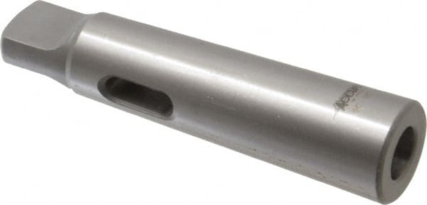 Accupro - MT1 Inside Morse Taper, MT3 Outside Morse Taper, Standard Reducing Sleeve - Soft with Hardened Tang, 1/4" Projection, 4" OAL - Exact Tooling