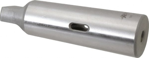 Accupro - MT1 Inside Morse Taper, MT5 Outside Morse Taper, Standard Reducing Sleeve - Soft with Hardened Tang, 1/4" Projection, 6-1/8" OAL - Exact Tooling