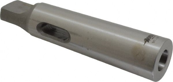 Accupro - MT1 Inside Morse Taper, MT3 Outside Morse Taper, Standard Reducing Sleeve - Hardened & Ground Throughout, 1/4" Projection, 3-7/8" OAL - Exact Tooling