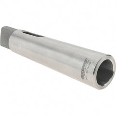 Accupro - MT2 Inside Morse Taper, MT3 Outside Morse Taper, Standard Reducing Sleeve - Hardened & Ground Throughout, 3/4" Projection, 4-3/8" OAL - Exact Tooling
