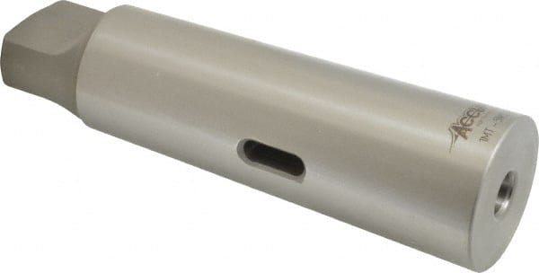 Accupro - MT1 Inside Morse Taper, MT5 Outside Morse Taper, Standard Reducing Sleeve - Hardened & Ground Throughout, 1/4" Projection, 6-1/8" OAL - Exact Tooling