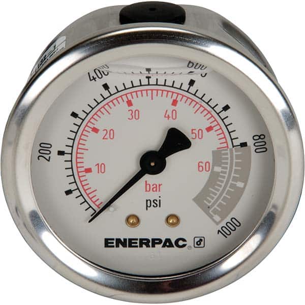 Enerpac - Hydraulic Pressure Gages & Adapters Type: Glycerine Filled Pressure Rating: 1000 - Exact Tooling