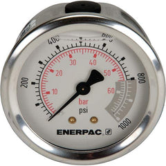 Enerpac - Hydraulic Pressure Gages & Adapters Type: Glycerine Filled Pressure Rating: 1000 - Exact Tooling