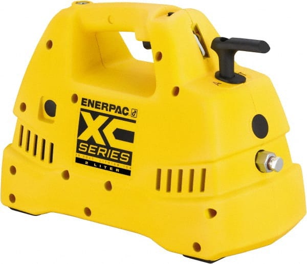 Enerpac - 10,000 psi Electric Hydraulic Pump & Jack - 2 L Oil Capacity, 3-Way, 2 Position Valve, Used with Single Acting, Advance, Hold & Retract - Exact Tooling