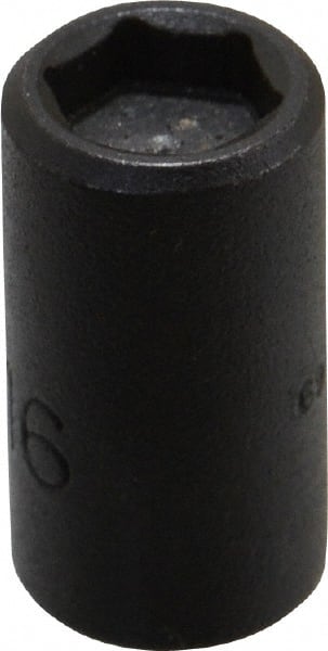 Proto - 1/4" Drive 5/16" Standard Magnetic Impact Socket - 6 Points, 59/64" OAL - Exact Tooling