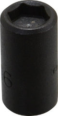 Proto - 1/4" Drive 5/16" Standard Magnetic Impact Socket - 6 Points, 59/64" OAL - Exact Tooling