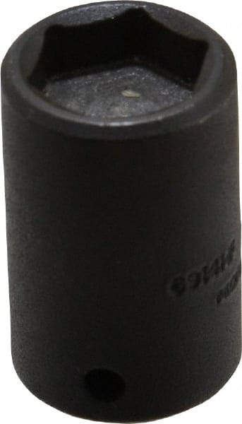 Proto - 1/4" Drive 7/16" Standard Magnetic Impact Socket - 6 Points, 1" OAL - Exact Tooling