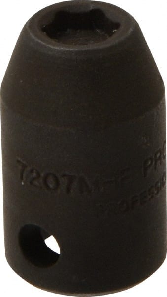 Proto - 3/8" Drive 7mm Standard Magnetic Impact Socket - 6 Points, 1-3/32" OAL - Exact Tooling