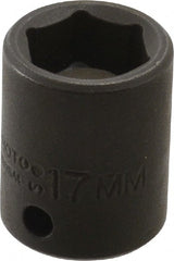 Proto - 3/8" Drive 17mm Standard Magnetic Impact Socket - 6 Points, 1-1/4" OAL - Exact Tooling