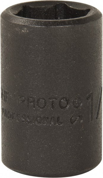 Proto - 3/8" Drive 1/2" Standard Magnetic Impact Socket - 6 Points, 1-3/32" OAL - Exact Tooling