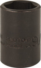 Proto - 3/8" Drive 9/16" Standard Magnetic Impact Socket - 6 Points, 1-3/32" OAL - Exact Tooling