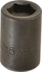 Proto - 1/2" Drive 5/8" Standard Magnetic Impact Socket - 6 Points, 1-1/2" OAL - Exact Tooling