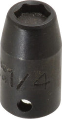 Proto - 1/4" Drive, 1/4" Socket, Power Socket - 6 Points, 7/8" OAL - Exact Tooling