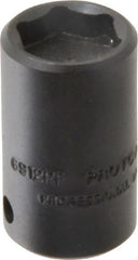Proto - 1/4" Drive, 3/8" Socket, Power Socket - 6 Points, 15/16" OAL - Exact Tooling