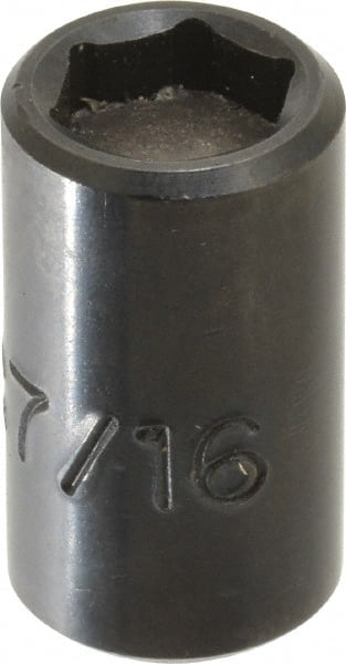 Proto - 3/8" Drive, 7/16" Socket, Power Socket - 6 Points, 1-3/16" OAL - Exact Tooling