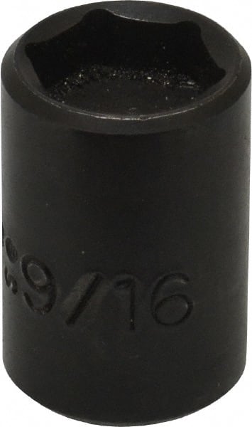 Proto - 3/8" Drive, 9/16" Socket, Power Socket - 6 Points, 1-3/16" OAL - Exact Tooling