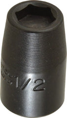 Proto - 1/2" Drive 1/2" Standard Magnetic Impact Socket - 6 Points, 1-1/2" OAL - Exact Tooling