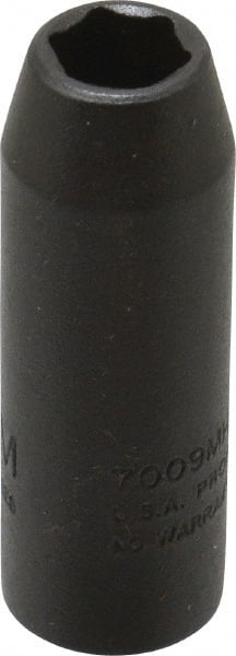 Proto - 3/8" Drive 9mm Deep Thin Wall Impact Socket - 6 Points, 2" OAL - Exact Tooling