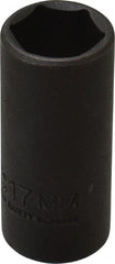 Proto - 3/8" Drive 17mm Deep Thin Wall Impact Socket - 6 Points, 2" OAL - Exact Tooling