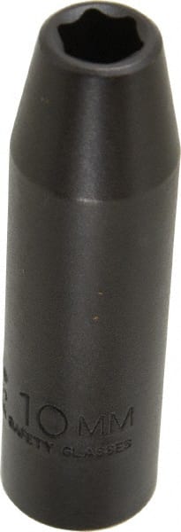 Proto - 1/2" Drive 10mm Deep Thin Wall Impact Socket - 6 Points, 3-1/4" OAL - Exact Tooling