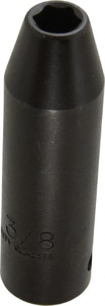 Proto - 1/2" Drive 3/8" Deep Thin Wall Impact Socket - 6 Points, 3-1/4" OAL - Exact Tooling