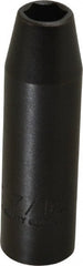 Proto - 1/2" Drive 7/16" Deep Thin Wall Impact Socket - 6 Points, 3-1/4" OAL - Exact Tooling