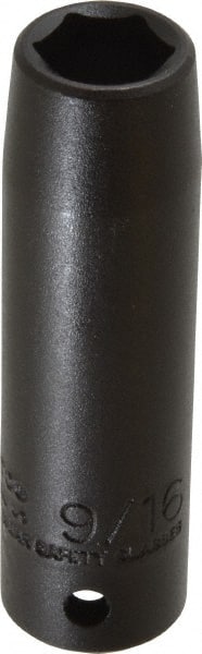 Proto - 1/2" Drive 9/16" Deep Thin Wall Impact Socket - 6 Points, 3-1/4" OAL - Exact Tooling