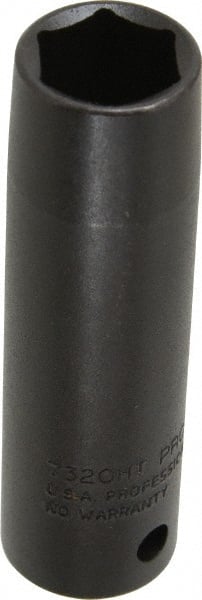 Proto - 1/2" Drive 5/8" Deep Thin Wall Impact Socket - 6 Points, 3-1/4" OAL - Exact Tooling
