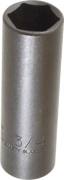 Proto - 1/2" Drive 3/4" Deep Thin Wall Impact Socket - 6 Points, 3-1/4" OAL - Exact Tooling