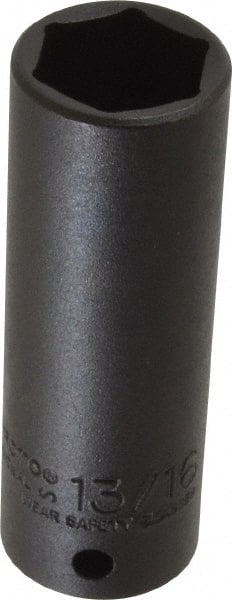 Proto - 1/2" Drive 13/16" Deep Thin Wall Impact Socket - 6 Points, 3-1/4" OAL - Exact Tooling