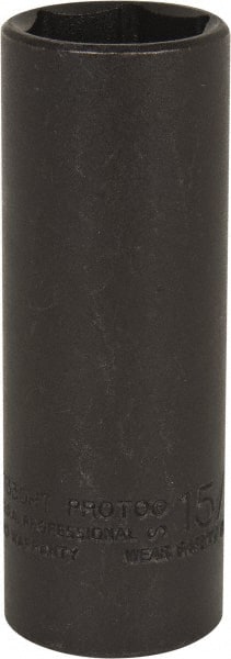 Proto - 1/2" Drive 15/16" Deep Thin Wall Impact Socket - 6 Points, 3-1/2" OAL - Exact Tooling