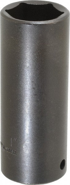 Proto - 1/2" Drive 1" Deep Thin Wall Impact Socket - 6 Points, 3-1/2" OAL - Exact Tooling