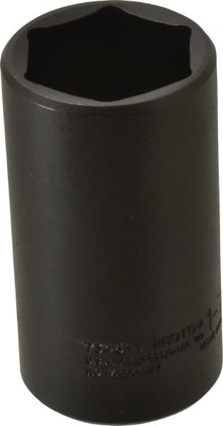 Proto - 1/2" Drive 1-7/16" Deep Thin Wall Impact Socket - 6 Points, 3-1/2" OAL - Exact Tooling