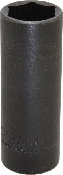 Proto - 1/2" Drive 22mm Deep Thin Wall Impact Socket - 6 Points, 3-1/2" OAL - Exact Tooling