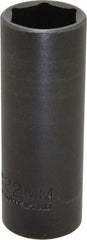 Proto - 1/2" Drive 22mm Deep Thin Wall Impact Socket - 6 Points, 3-1/2" OAL - Exact Tooling