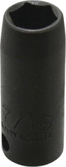 Proto - 3/8" Drive 7/16" Deep Thin Wall Impact Socket - 6 Points, 1-3/4" OAL - Exact Tooling