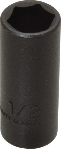 Proto - 3/8" Drive 1/2" Deep Thin Wall Impact Socket - 6 Points, 1-3/4" OAL - Exact Tooling