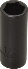 Proto - 3/8" Drive 1/2" Deep Thin Wall Impact Socket - 6 Points, 1-3/4" OAL - Exact Tooling