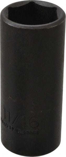 Proto - 3/8" Drive 11/16" Deep Thin Wall Impact Socket - 6 Points, 2-7/32" OAL - Exact Tooling