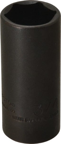 Proto - 3/8" Drive 3/4" Deep Thin Wall Impact Socket - 6 Points, 2-1/4" OAL - Exact Tooling