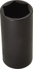 Proto - 3/8" Drive 7/8" Deep Thin Wall Impact Socket - 6 Points, 2-1/2" OAL - Exact Tooling