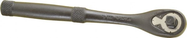 Proto - 1/4" Drive Pear Head Standard Ratchet - Black Oxide Finish, 5-3/4" OAL, 45 Gear Teeth, Standard Knurled Handle, Standard Head - Exact Tooling