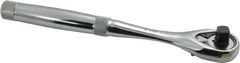 Proto - 3/8" Drive Pear Head Ratchet - Chrome Finish, 8-1/2" OAL, 45 Gear Teeth, Standard Knurled Handle, Standard Head - Exact Tooling