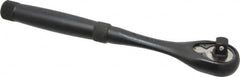 Proto - 3/8" Drive Pear Head Standard Ratchet - Black Oxide Finish, 8-1/2" OAL, 45 Gear Teeth, Standard Knurled Handle, Standard Head - Exact Tooling