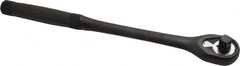 Proto - 3/8" Drive Pear Head Standard Ratchet - Black Oxide Finish, 11" OAL, 45 Gear Teeth, Long Knurled Handle, Standard Head - Exact Tooling